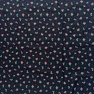Mary Engelbreit Cherry Black Print Cotton Fabric Cranston 2009 44” x 37”, 1 Yard
